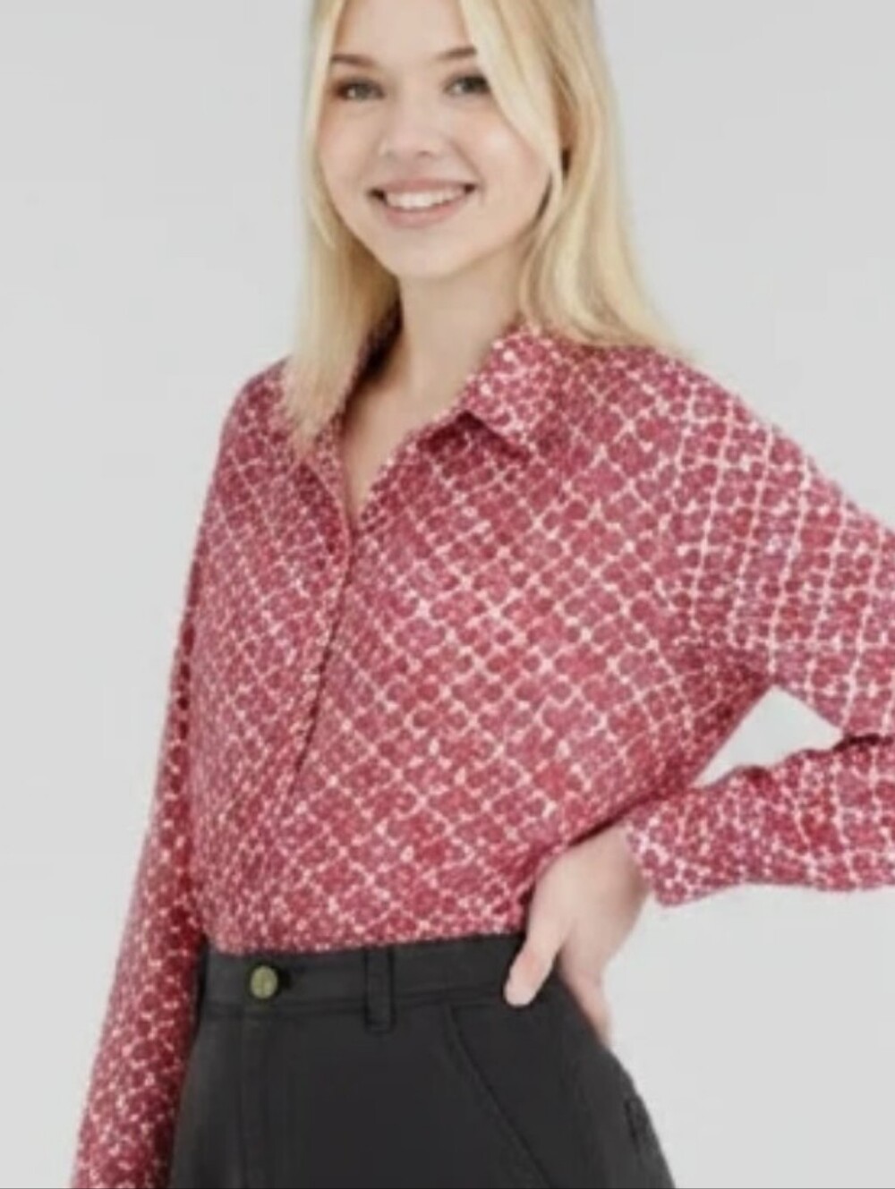 Liz Claiborne blouse white pink purple NWT 38$ size Large nice gift pol…
